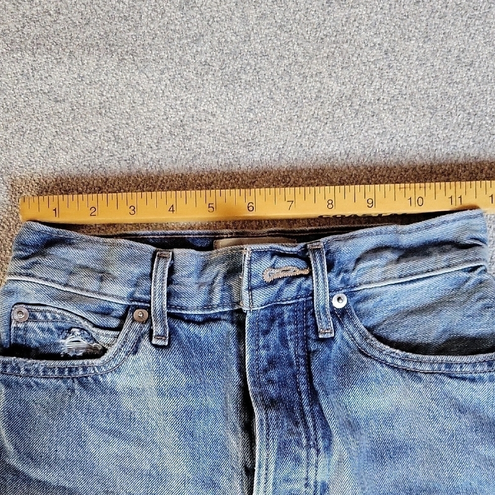 Everlane Blue Jean Shorts High-Waisted Distressed Size 24 - Picture 7 of 10